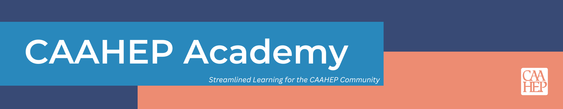An image of the CAAHEP Academy banner from the LMS